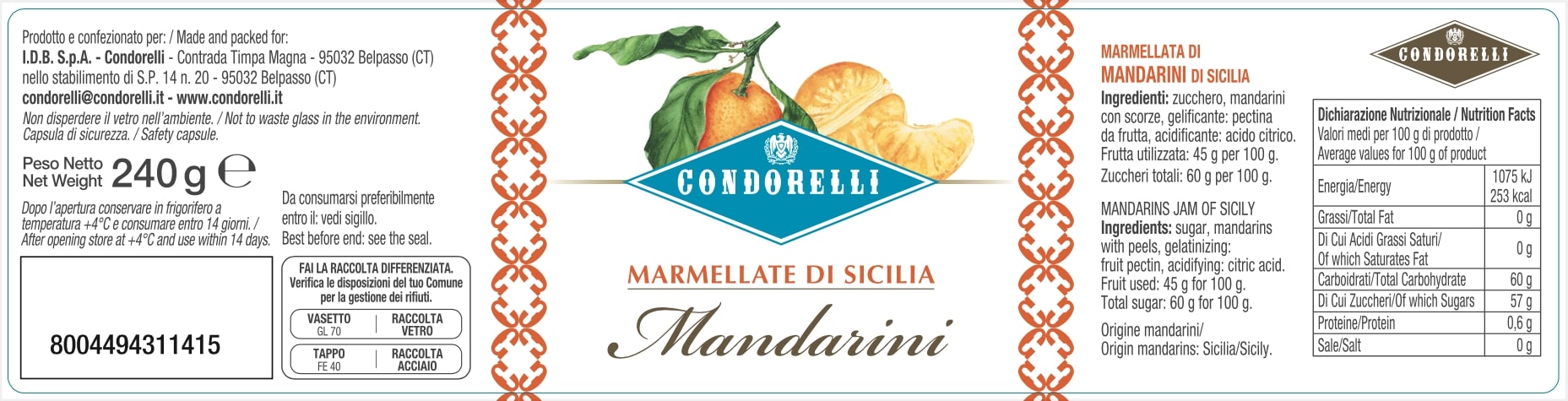 Marmellata di Sicilia - Mandarini