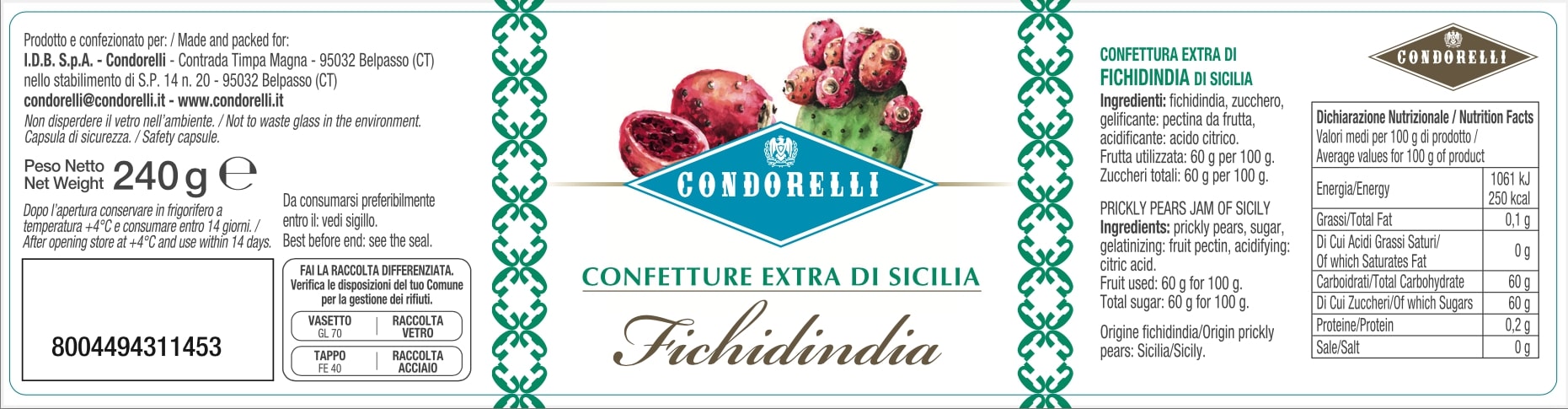 Confetture Extra di Sicilia - Fichidindia