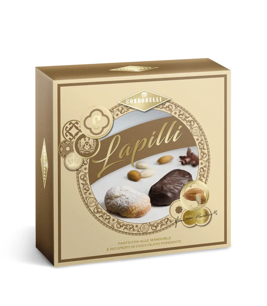 Lapilli – Pasticcini alle Mandorle Classici e al Cioccolato 250g