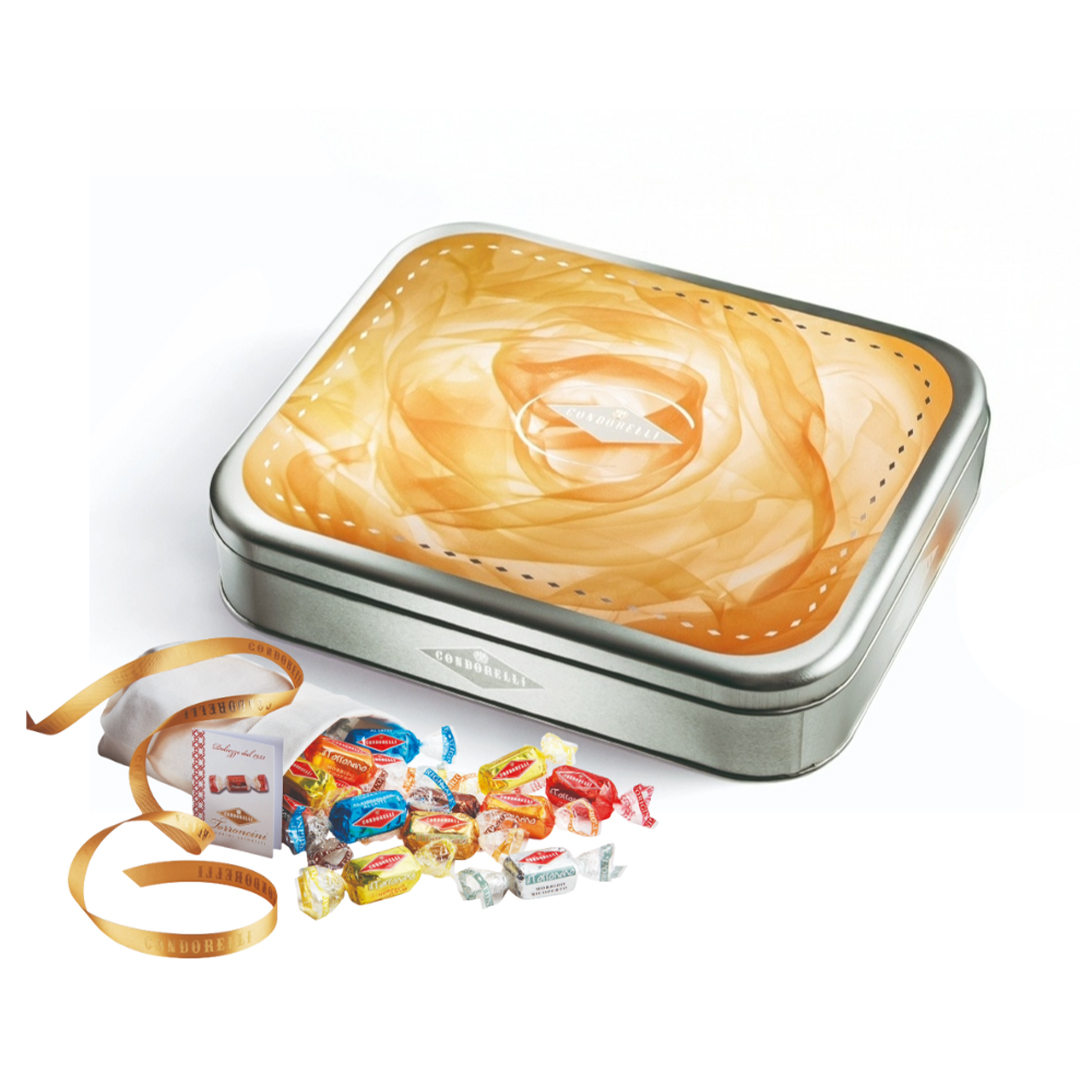 Confezione regalo il latta con torroncini – 450g